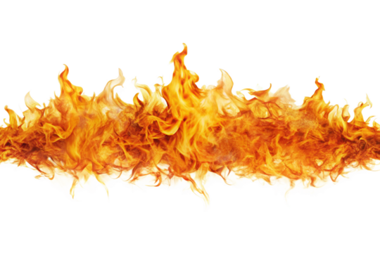 fire and flames isolated on a white background
