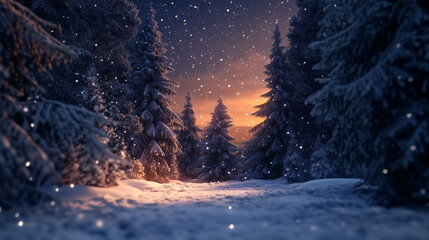 Festive winter marketing background featuring Christmas tree themes, holiday ornaments, presents, and snowy elements, capturing the essence of the Christmas season