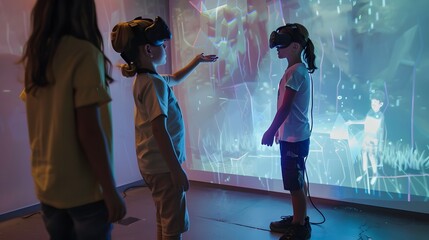 Children Experience Immersive Virtual Reality with Projection Mapping
