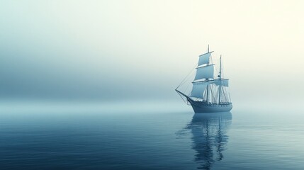 Fototapeta premium Sailing Through The Mist