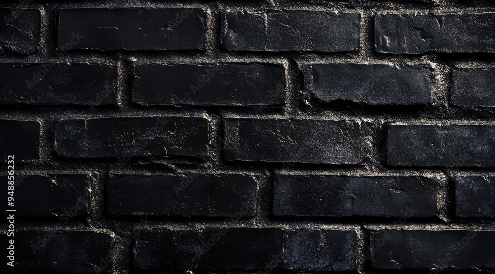 Aufkleber this image presents a stunning closeup view of a textured black brick wall, effectively showcasing a