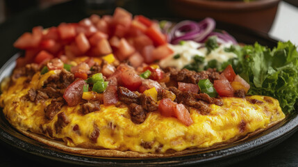 Giant Omelet Days in the USA. morning breakfast. healthy food. omelet for breakfast