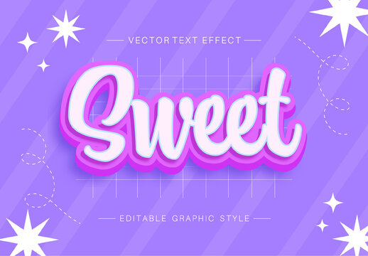 Purple and Pink Cute Playful 3D Bubble Text Effect