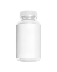 An image of a White Supplement Bottle isolated on a white background