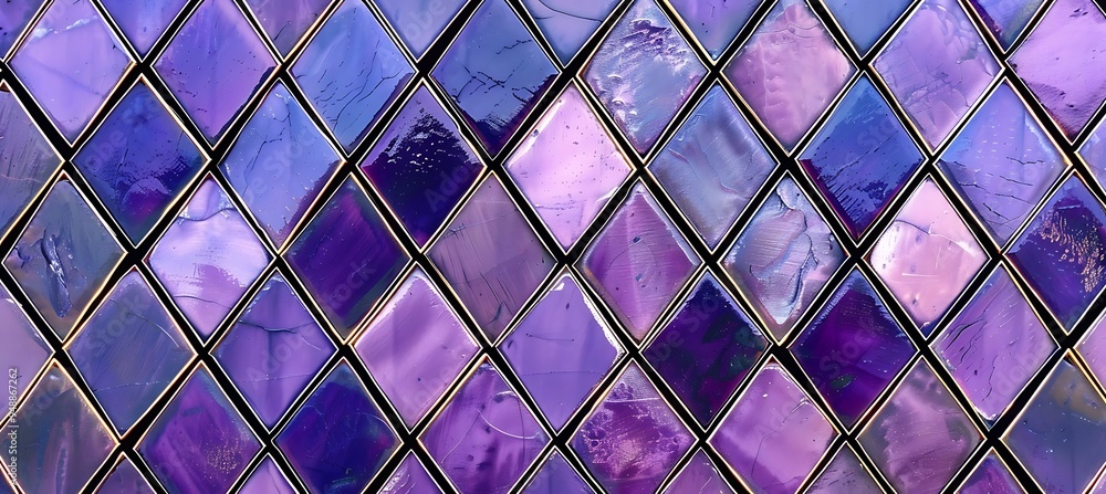 Poster a purple abstract background with rhombus grid patterns