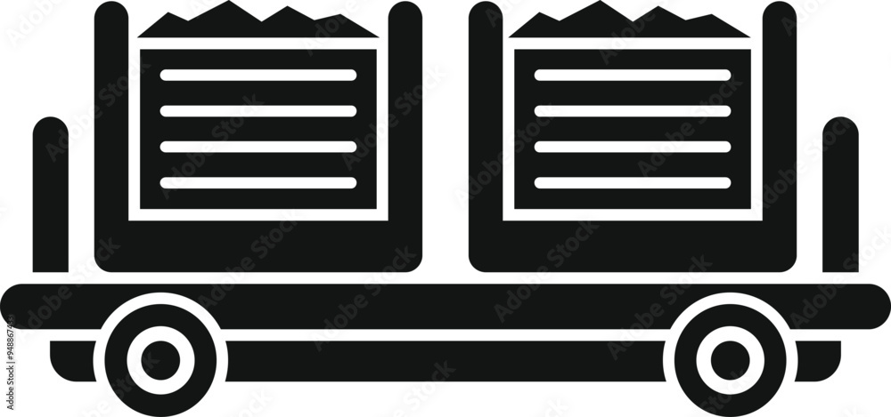 Aufkleber this simple vector icon of a mining cart carrying coal is perfect for websites and presentations