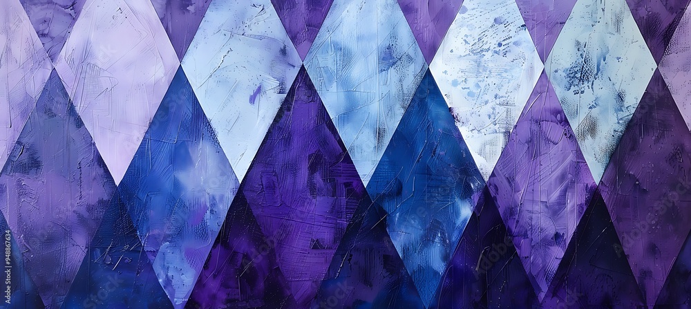 Poster a purple abstract background with rhombus grid patterns