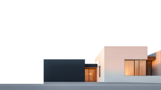 modern house isolated on transparent background