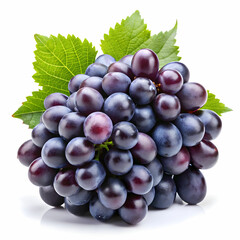 black grapes isolated on white background