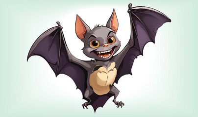 Halloween Bat Animal Cartoon Vector Design.