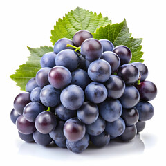 black grapes isolated on white background