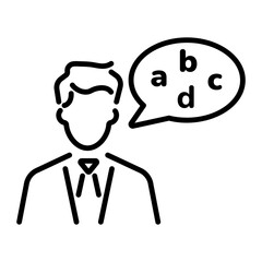 Obraz premium A line style icon of impromptu speech 