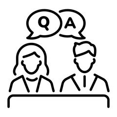 Qa session icon in linear style