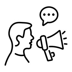 Announcement icon in linear style