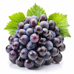 black grapes isolated on white background