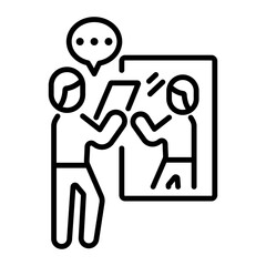 Speech practice icon in outline style