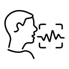 An outline style icon of voice modulation 
