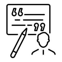 Testimonial icon in line style