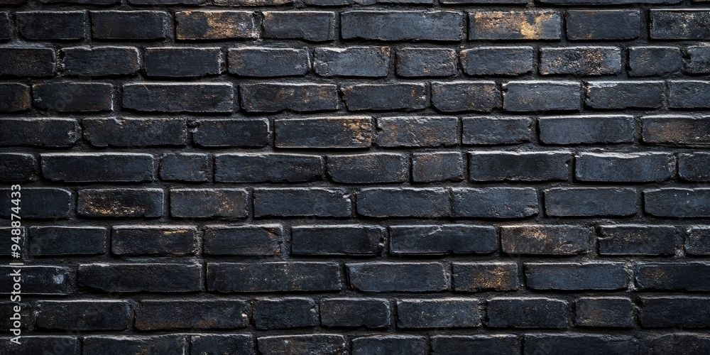 Aufkleber this image features a closeup view of a textured black brick wall, showcasing a minimalist and abstr