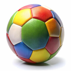 multi colored football against white background