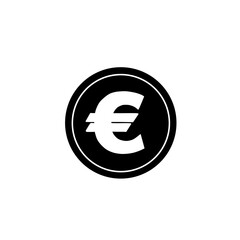 Euro coin money icon vector illustration