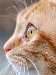 Zoomed-in view of a cat's eye with fur details, macro, feline focus