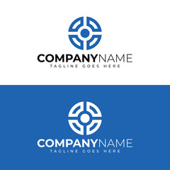 Modern and geometric eye logo design vector template 02