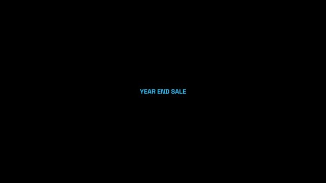 Kinetic typography with the phrases Year End Sale in blue and Special Offer in white. The energetic motion and contrasting colors make it perfect for promoting discounts or sales during the holiday.