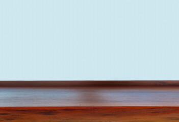 Table de comptoir sur fond bleu texturé