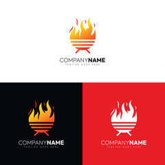 Bar BQ restaurant logo design template