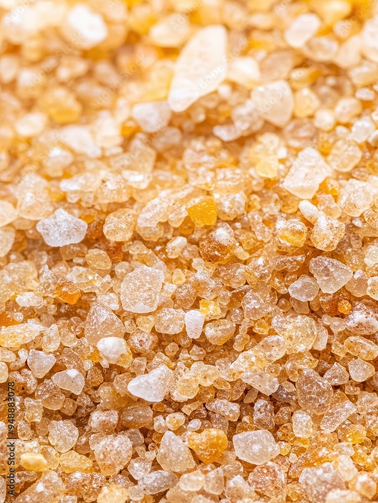 Poster macro shot of a single grain of sand, displaying intricate texture and vibrant color, capturing ever