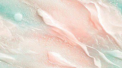 Fototapeta premium A close-up image of a blue and pink liquid with water drops on both its surface