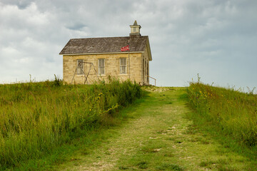 old school house on a prairie