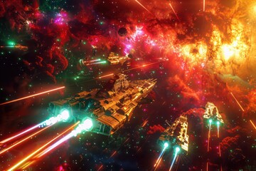 Fototapeta premium spaceship in space