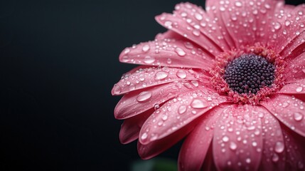 Gerber daisy macro with droplets