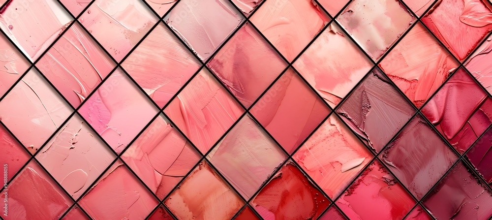 Poster a pink abstract background with rhombus grid patterns