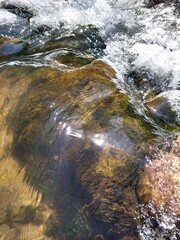 water flowing over rocks