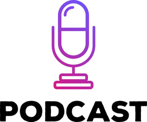 Podcast logo line color gradient style