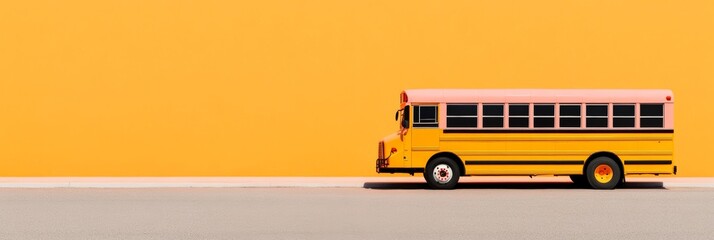 Bright and cheerful yellow school bus in a clean isolated setting ideal for education and transportation concepts emphasizing reliability and community spirit