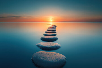 Endless Sea and Stone Path at Dawn