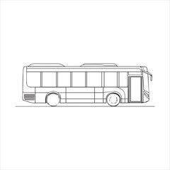 bus Silhouette Vector  isolated on white