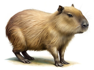 Fototapeta premium Capybara, full body, isolated on transparent background