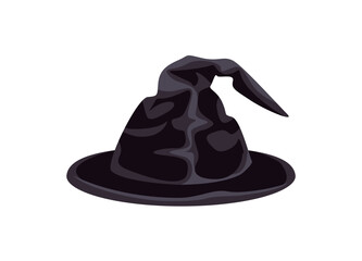 Witch hat isolated on white background. Halloween vector cartoon illustration.