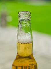 Beverage bottle opened for freshness and relaxing in the summer. High quality photo