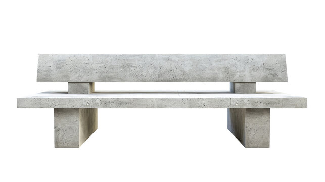 Concrete bench isolated on transparent background