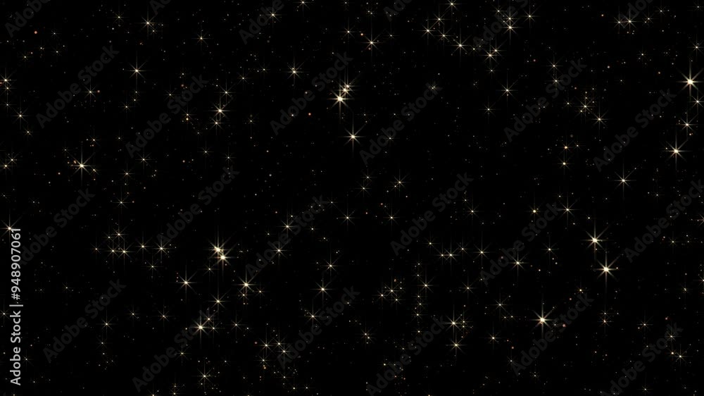 Aufkleber animated background with glowing particles stars in cartoon style. seamless loop..
