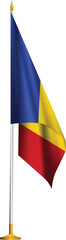 Romania table flag.Romanian flag on transparent background