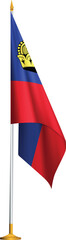 Liechtenstein table flag.Liechtenstein flag on transparent background