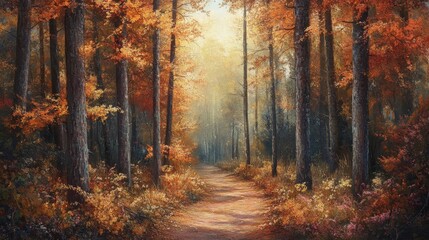 Fototapeta premium Autumn Forest Path.