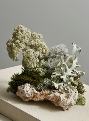 Closeup of Green Lichen on a Rock